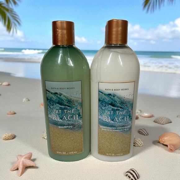 Bath & Body Works Shampoo & Conditioner At The Beach 16 oz Full Size Set 2 Piece - Picture 1 of 6